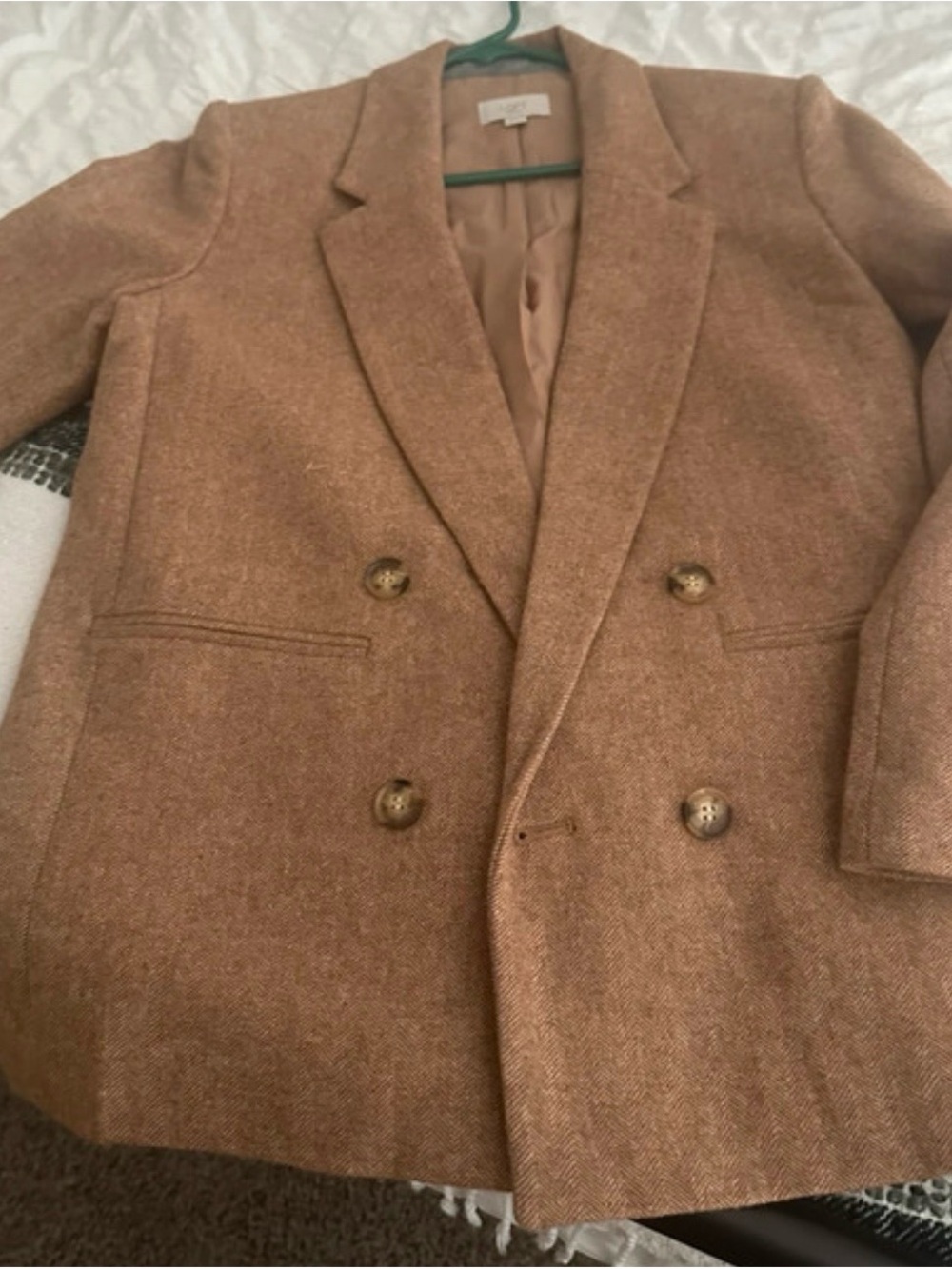 LOFT Petite Herringbone Tan Blazer
